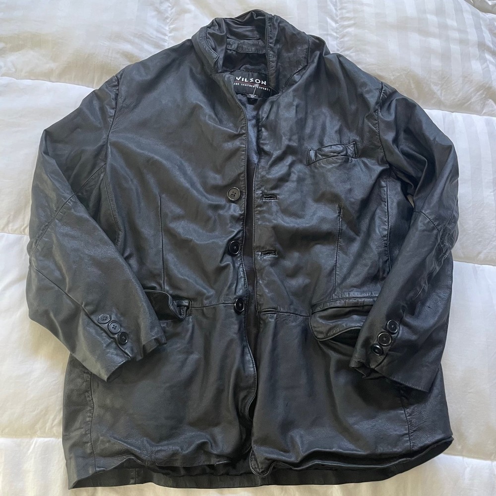 Wilson’s Maxima Womens 100% Genuine Leather Black Jacket size Large L